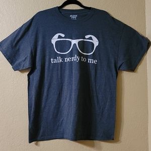 Talk Nerdy to Me Tee Gray Nerd Glasses